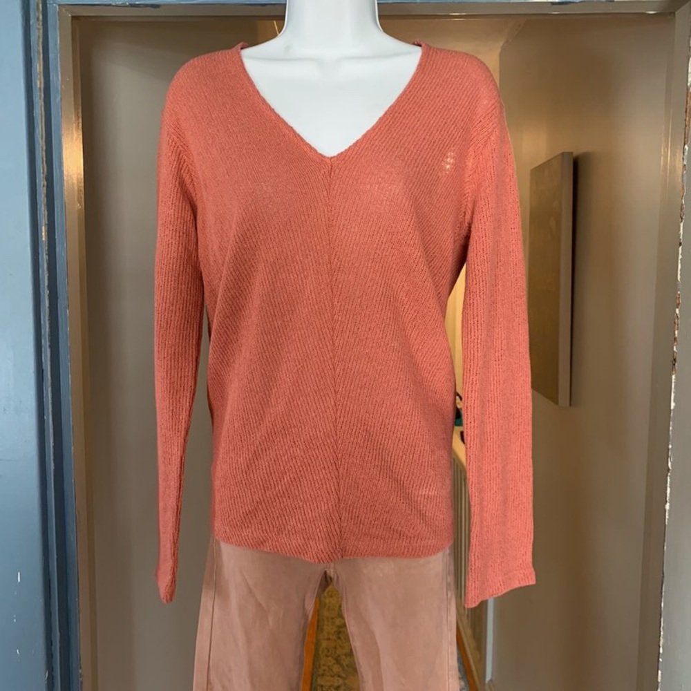 NWT Zara Orange v neck knit sweater